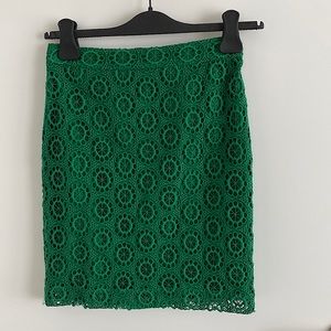 Kelly green lace pencil skirt Club Monaco NWT, size 00